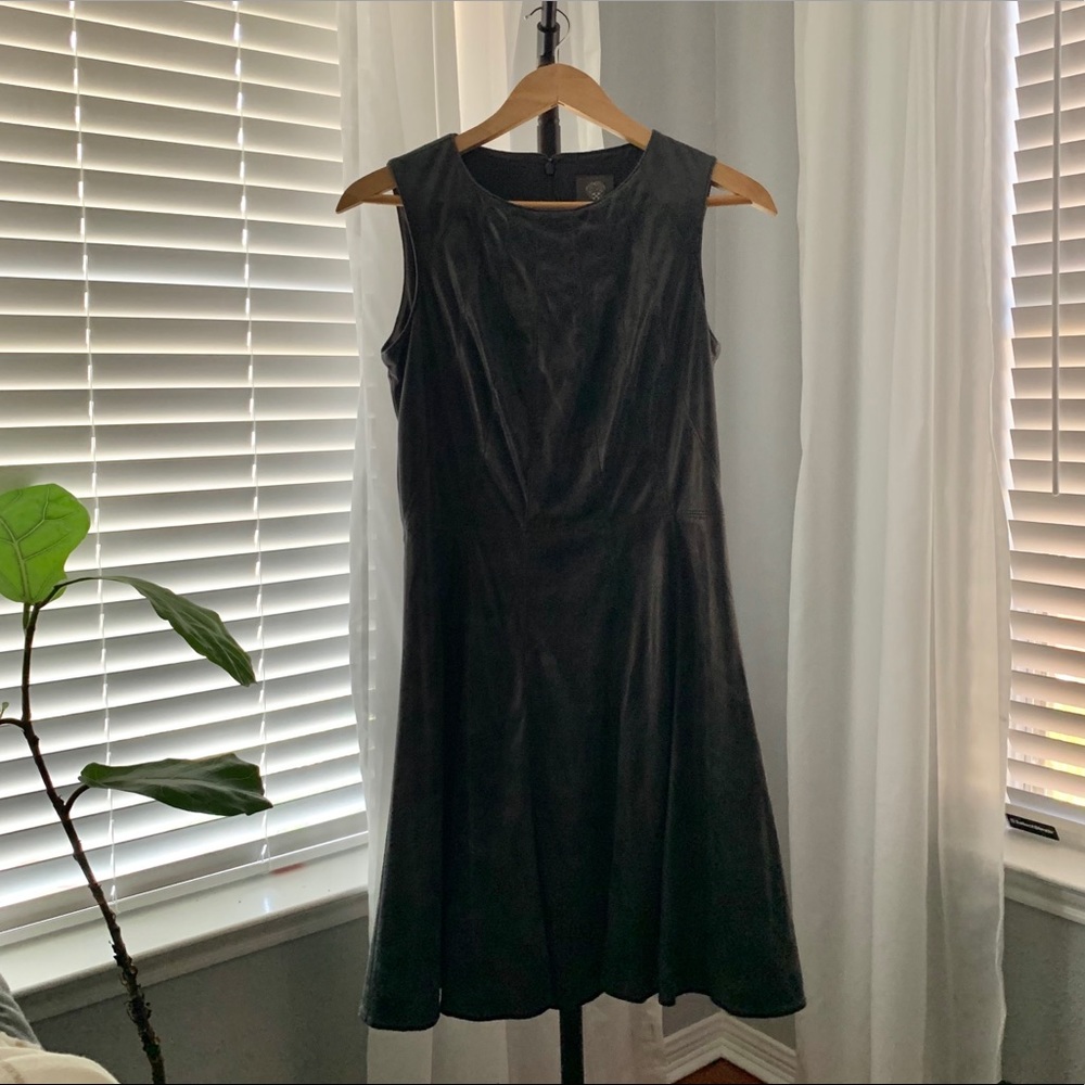 Vince Camuto soft leather flare dress